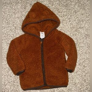 Okie Dokie Warm Brown Fuzzy Bear Hoodie